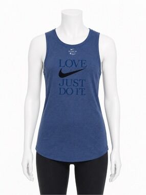 Nike Heather Blue Love Just Do It Workout Tank Top Small